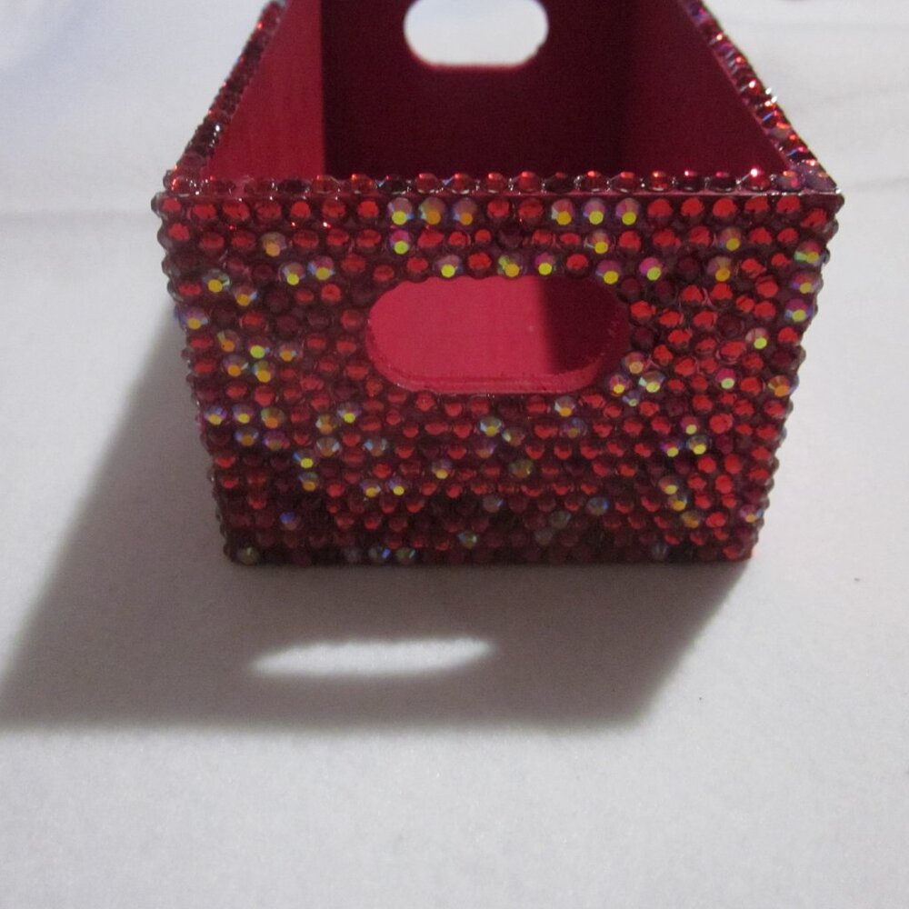 Red Bling Mini Storage Crate. - Picture 3 of 4